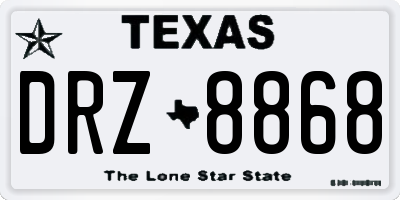 TX license plate DRZ8868