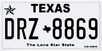 TX license plate DRZ8869