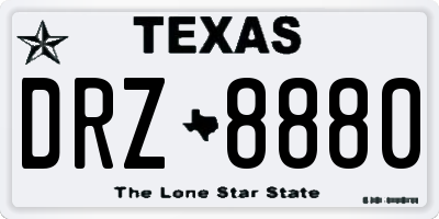 TX license plate DRZ8880