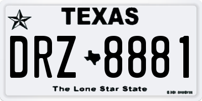 TX license plate DRZ8881