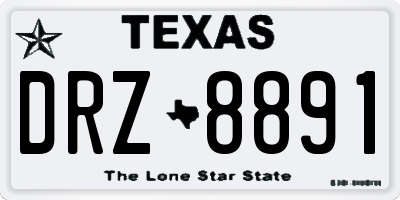 TX license plate DRZ8891