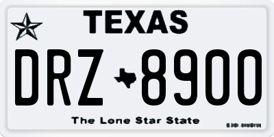 TX license plate DRZ8900