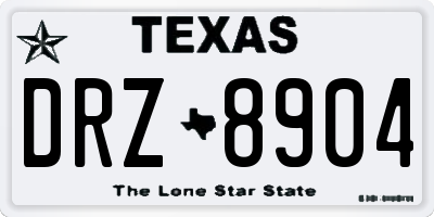 TX license plate DRZ8904