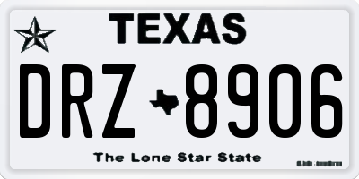 TX license plate DRZ8906
