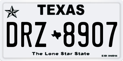 TX license plate DRZ8907