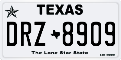 TX license plate DRZ8909