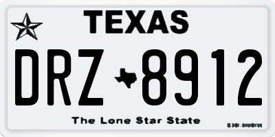 TX license plate DRZ8912