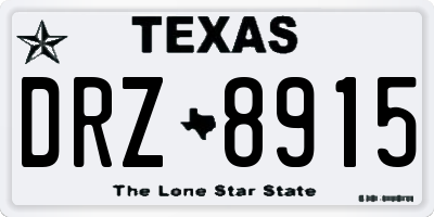 TX license plate DRZ8915