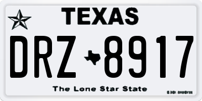 TX license plate DRZ8917