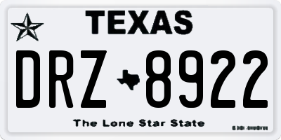 TX license plate DRZ8922