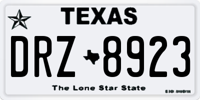TX license plate DRZ8923