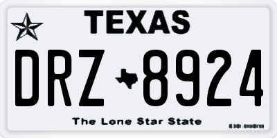 TX license plate DRZ8924