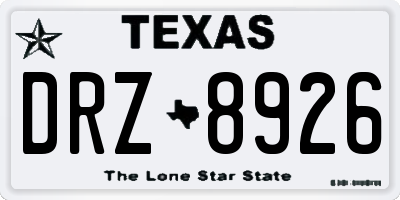 TX license plate DRZ8926