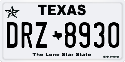 TX license plate DRZ8930
