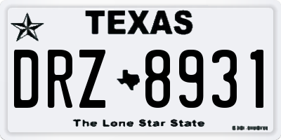 TX license plate DRZ8931