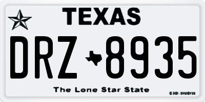 TX license plate DRZ8935