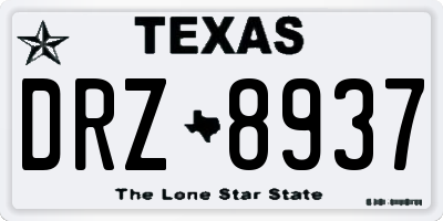 TX license plate DRZ8937