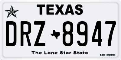 TX license plate DRZ8947