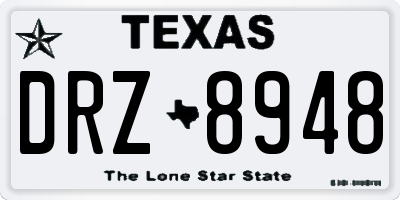 TX license plate DRZ8948