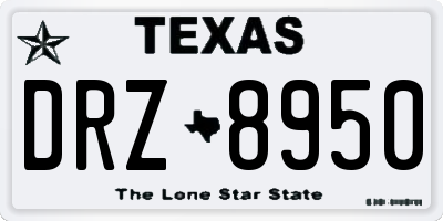 TX license plate DRZ8950