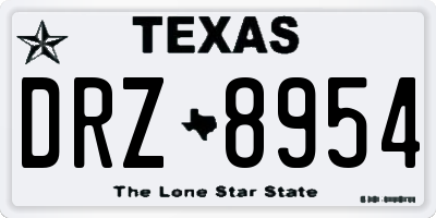 TX license plate DRZ8954