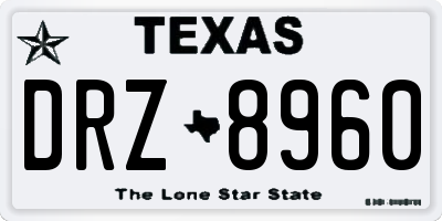 TX license plate DRZ8960
