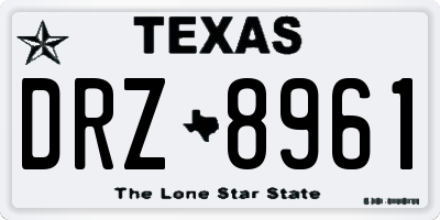 TX license plate DRZ8961