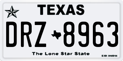 TX license plate DRZ8963