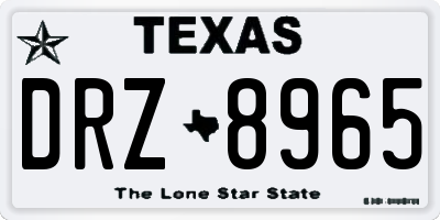 TX license plate DRZ8965