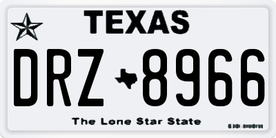 TX license plate DRZ8966