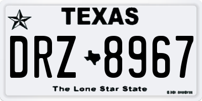 TX license plate DRZ8967