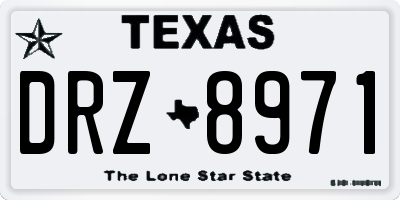 TX license plate DRZ8971