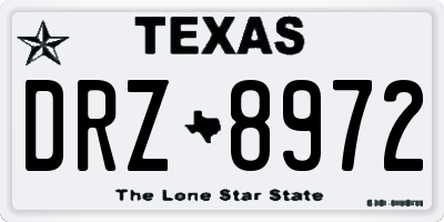 TX license plate DRZ8972