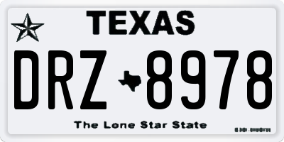 TX license plate DRZ8978