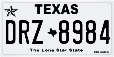 TX license plate DRZ8984