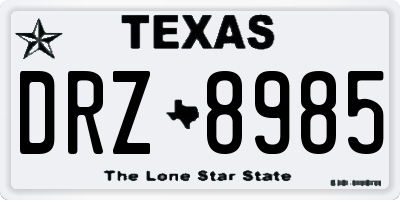 TX license plate DRZ8985