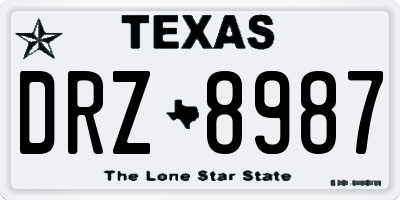 TX license plate DRZ8987