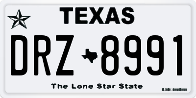 TX license plate DRZ8991