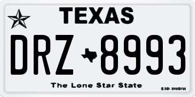TX license plate DRZ8993