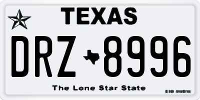 TX license plate DRZ8996