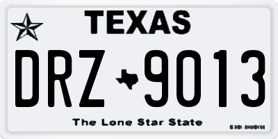 TX license plate DRZ9013