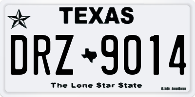 TX license plate DRZ9014