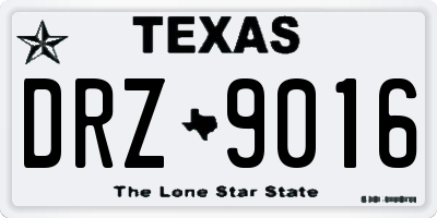 TX license plate DRZ9016