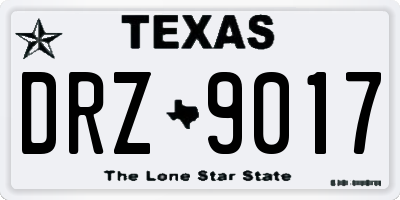 TX license plate DRZ9017