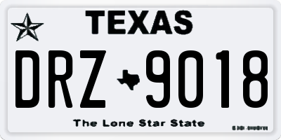 TX license plate DRZ9018