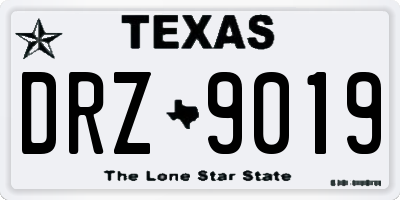 TX license plate DRZ9019