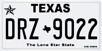 TX license plate DRZ9022