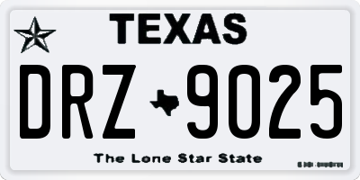 TX license plate DRZ9025