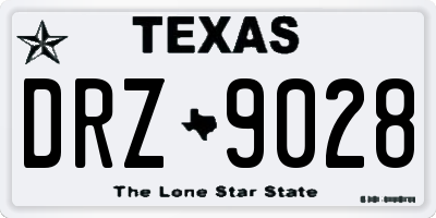 TX license plate DRZ9028