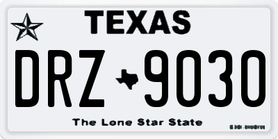 TX license plate DRZ9030